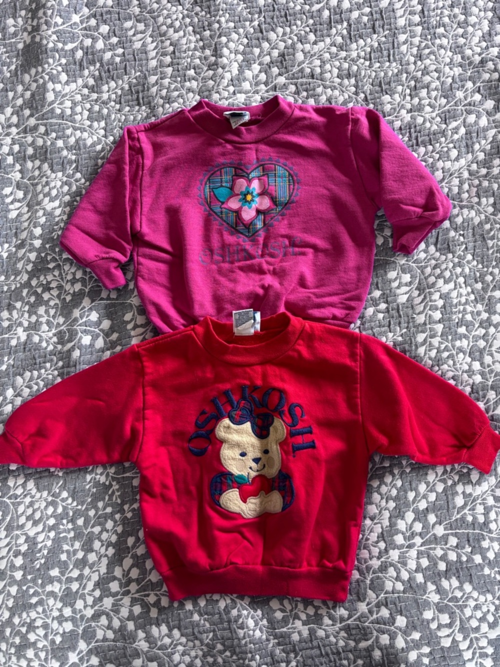 Two vintage 1990’s OshKosh sweatshirts - 18 and 24 mo